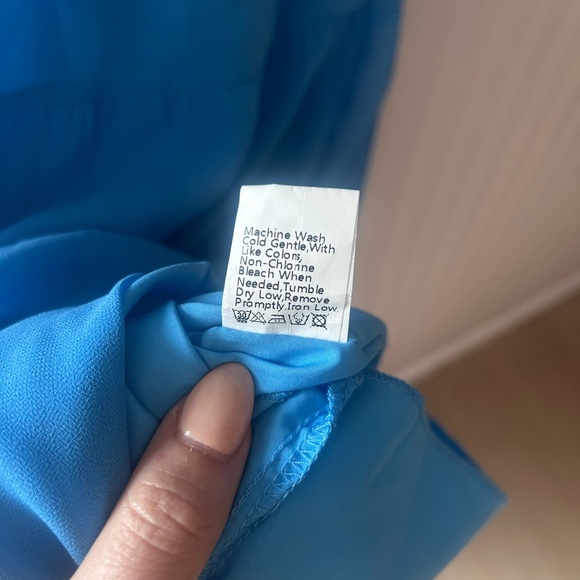 Prettygarden Women’s Size Medium Blue Sleeveless Spaghetti Strap Maxi Dress - Picture 8 of 10